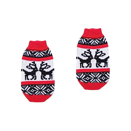 Ipetboom 2st Haustier-Pullover Feiertags-hundepullover Weihnachtswelpenmantel Weihnachts-Haustier-Outfit Weihnachtsmann-Pullover Hündchen Weihnachten Kleiden Hundeparty Warm XXL Weste von Ipetboom