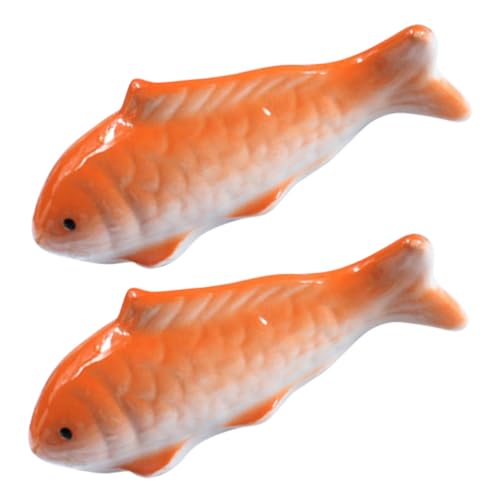 Ipetboom 2 Stück Keramische Schwimmende Fischfigurine Adorable Aquarium Dekoration für und Außengebrauch Langlebige Fisch Ornamente für Fischteich und Aquarien von Ipetboom