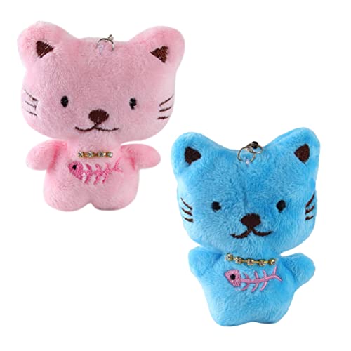 Ipetboom 2 Stück entzückender Schlüsselanhänger schlüsselanhänger schlüsselbund plushible snugible Katzen schlüsselhalter cat Toy Tasche Dekoration Taschenanhänger Plüsch von Ipetboom