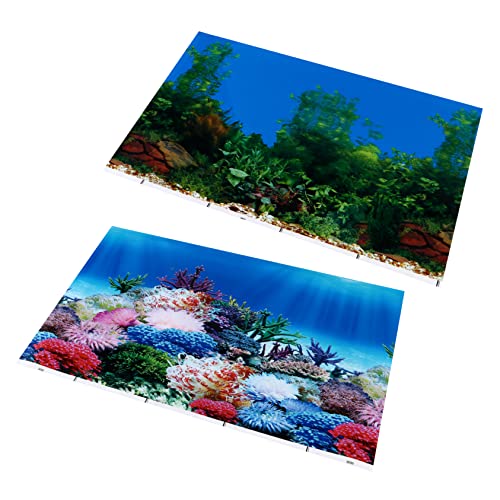 Ipetboom 2st Aufkleber Für Aquarien Aquarium-Plakat Aquarium Aquarium Hintergrund Hintergrundbilder Für Fischbecken Aufkleber Aus Aquarienpapier Hintergrundmalerei 3D Dickfilmpapier Ozean von Ipetboom