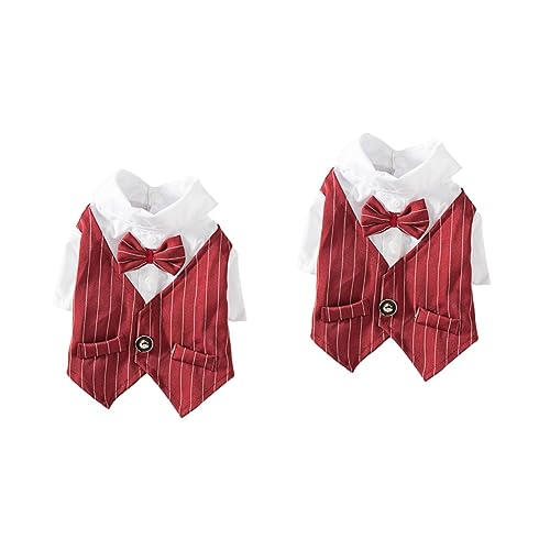 Ipetboom 2St Frühlings-Fling-Kleider Kleidung Welpenkleid Business-Anzug-Hund Weihnachtsmann-Kleider Hemdkleider Hund Kleid Tuch Party-Hundekleid Frühling und Sommer Haustieranzug Passen von Ipetboom