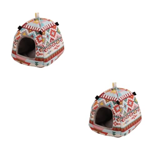 Ipetboom 2st Hamsterhausbett Kleines Tierbett Vogelzubehör Baumwollnest Hamsternest Mäuse Warme Matte Hamsterkäfig Automatische Schweinemilchflasche Igelhaus Hamsterbetten Haustier von Ipetboom