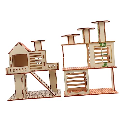 Ipetboom Holzspielzeug 2st Hamstervilla Haustier Spielzeug Hamsterkäfig Kleines Haustier Käfig Für Hamster Chinchilla-häuser Lebensräume Für Kleintiere Sport Villa Käfig Hölzern Ipetboom Holzspielzeug 2st Hamstervilla Haustier Spielzeug Hamsterkäfig Kleines Haustier Käfig Für Hamster Chinchilla-häuser Lebensräume Für Kleintiere Sport Villa Käfig Hölzern von Ipetboom