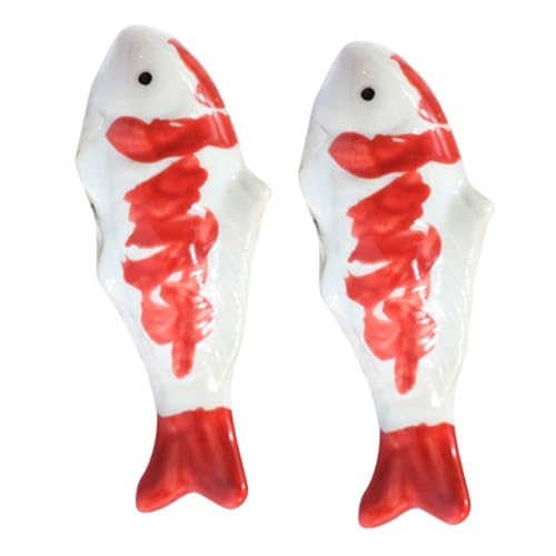 Ipetboom 2stücke Keramik Fisch Figurine Ornament Schwimmende Fische Dekoration Aquarium Unterwasser Handwerk Aquarium Dekor Schreibtisch Vogelbad Teich von Ipetboom