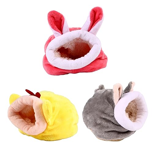 Ipetboom 3 STK Hamsternest Kleintiere warmes Betthaus Lebewesen Igelsack Hamster häuschen kuschelbett Igel Winternest Höhlenbetten für Meerschweinchen Haustier Kleine Tiere Warmes Nest Baby von Ipetboom