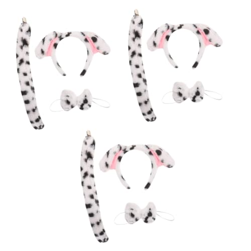 Ipetboom 3 Sätze Flauschiges Tierkostüm Geburtstag Ohr Hund Zubehör Für Haarband Cosplay-schwanzstütze Schwanzprop Tier Stirnband Fliege Plüsch von Ipetboom