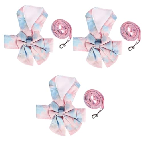 Ipetboom 3 Sets Pet Walking Supplies Katze Leine Kit Bowknot Weste Outdoor Katzen Weste Set von Ipetboom