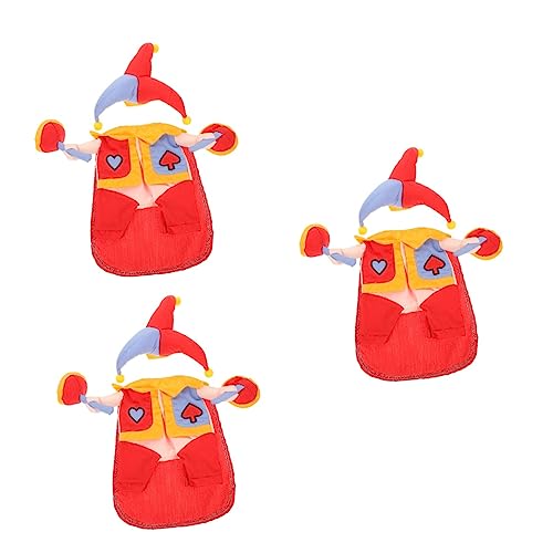 Ipetboom 3 Sätze Katzen- Und Hundebekleidung Frühlingshemd Frühlingskleidung Hunde Clown Kostüm Kleines Hundekostüm Halloween- Hunde-Clown-Hut Polyester Baumwolle Haustier Zubehör von Ipetboom