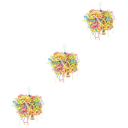 Ipetboom 3 Stücke Sittich Käfig Liefert Lustige Vogel Spielzeug Schwer Zu Kratzen Vogel Glocke Papier Spielzeug Sichere Materialien von Ipetboom