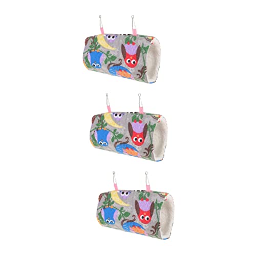 Ipetboom Spielzeug Für Haustiere 3st Papageien-Tunnel-hängematte Spielzeug Haustierhaus Plüsch Kleine Tiere Plüschtier von Ipetboom