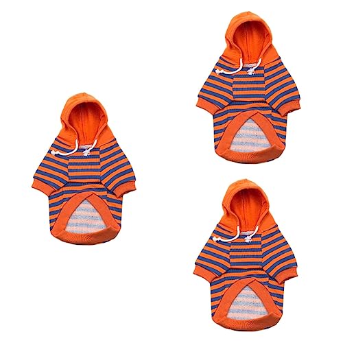 Ipetboom 3-teilige Haustierkleidung Für Hunde Gestreiftes Haustier-Outfit 4 Beine Haustierkostüme Warme Haustier-Overalls Festlicher Hund von Ipetboom