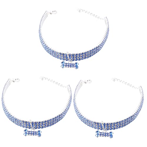 Ipetboom 3 Stücke Stilvolle Mini Form Strass Haustier Halsband Für Hund Einstellbare Schnalle Kette Luxus Haustier Zubehör von Ipetboom
