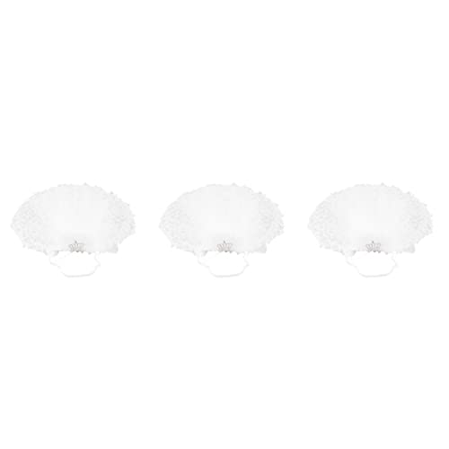 Ipetboom 3 Stücke Katze Hochzeit Cosplay Schleier Braut Zubehör Set Haustier Braut Schleier Muster Decor Einfach Tragen Einstellbare Band von Ipetboom