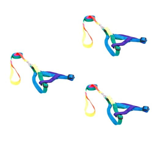 Ipetboom 3 Stücke Einstellbare Nylon Hund Welpen Katze Mit Leine Bunte Brustgurt Für Pet Walk von Ipetboom