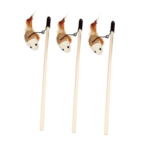 Ipetboom Teaser Rods 3 Stück Katzenspielzeug Befestigung Mäuse Interaktiv Für Katzen Kätzchen Spielen Ipetboom Teaser Rods 3 Stück Katzenspielzeug Befestigung Mäuse Interaktiv Für Katzen Kätzchen Spielen von Ipetboom