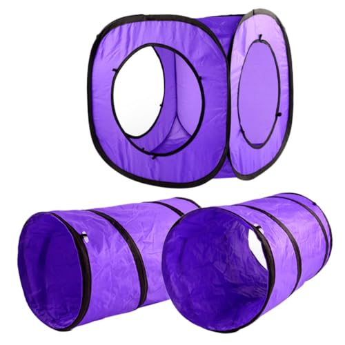 Ipetboom Faltbares Katzentunnel-Spielzeug 3-Wege-katzenröhren-Spielzeug-Set Haustier-katzenspielzeug Mit Quietschgeräuschen Und Knisterpapier Für Die Tägliche Unterhaltung von Ipetboom
