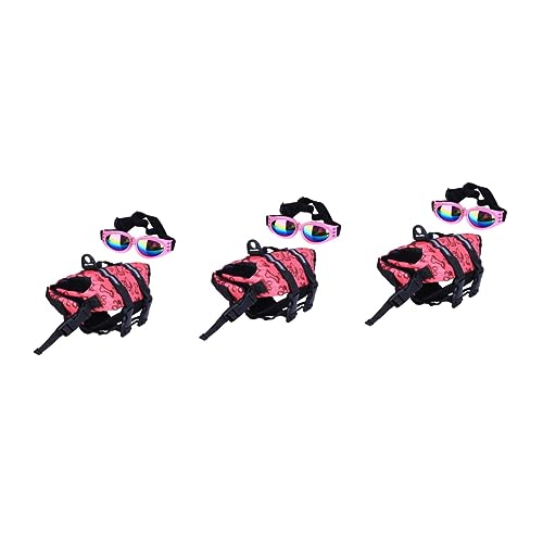 Ipetboom 3 Stücke Einstellbare Größe Jacke Pet Life Weste Mit Brille Für Schwimmen Größe Xs Komfortable Ipetboom 3 Stücke Einstellbare Größe Jacke Pet Life Weste Mit Brille Für Schwimmen Größe Xs Komfortable von Ipetboom