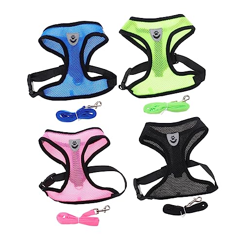 Ipetboom 4 Set Haustier Weste Geschirre Hund Gürtel Hund Zugseil Kit Outdoor Walking Leine von Ipetboom