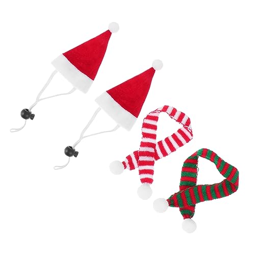 Ipetboom 4stücke Teiliges Weihnachts-Haustier Santa Claus Mütze Und Schals Für Hamster Igel Echsen Und Drachenköpfe Für Fotos Und Weihnachtsfeiern Langlebig Und Süß Für Kleine von Ipetboom