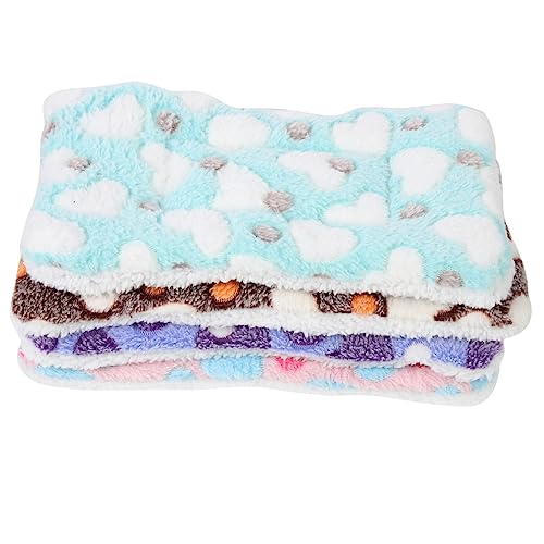 Ipetboom 4 Stück Hamsterstreu Teppiche aus Wolle Kaninchen Nester Schlafkissen Haustier Bequeme Hamsterkäfigeinlage Igel Schlafbett warm halten Hamster Pad Beschichtung Meerschweinchen Sofa von Ipetboom