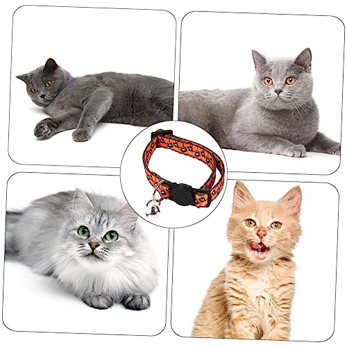 Ipetboom 4stücke Teiliges Verstellbarer Haustierhalsbänder Mit Halloween-Druck Und Glocken Stylische Katzen Und Hundehalsbänder Zufälligem Design Für Partys Und Anlässe von Ipetboom