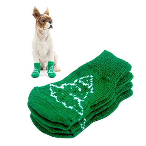 Ipetboom Welpensocken Weihnachts rutschfeste Baumwollsocken Pfotenschützer Stricksocken Haustier Welpe Katze - Grün (Größe) Hundepfoten Socken Ipetboom Welpensocken Weihnachts rutschfeste Baumwollsocken Pfotenschützer Stricksocken Haustier Welpe Katze - Grün (Größe) Hundepfoten Socken von Ipetboom