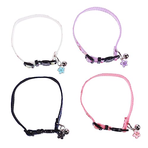 Ipetboom Atmungsaktives Bequemes Katzenhalsband 4-TLG. Kätzchen-katzenhalsband Blumendekor Haustier-katzenhalsband für Veranstaltungen von Ipetboom