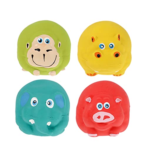 Ipetboom Interaktives Hundespielzeug 4er-Pack Kauspielzeug Aus Latex Mit Quietschgeräuschen Apportierspielzeug Für Welpen Und Hunde Beißspielzeug Für Haustiere von Ipetboom