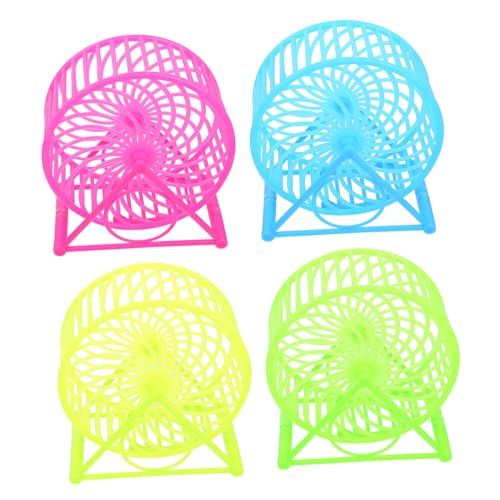 Ipetboom Hamster Laufrad Ständer 4pcs Praktisches Übungsrad Rad für Zwerghamster Stummes Haustier Spielzeug von Ipetboom