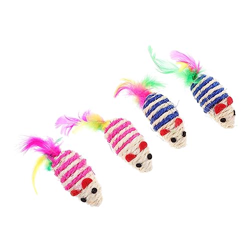 Ipetboom 4 Stück Katzenmaus-Spielzeug Sisal-mäuse Katzenspielzeug für Hauskatzen Interaktives Kätzchen-kauspielzeug Cartoon-Design Katzenzubehör Ipetboom 4 Stück Katzenmaus-Spielzeug Sisal-mäuse Katzenspielzeug für Hauskatzen Interaktives Kätzchen-kauspielzeug Cartoon-Design Katzenzubehör von Ipetboom