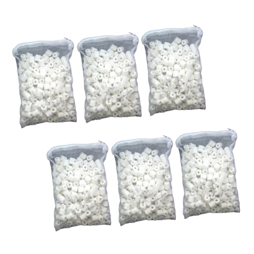 Ipetboom 6er-Pack Bio-poröse Keramik Für Fischtank Bio Media Mesh Bag Nitrit Reduktion Aquarium Teichfilter von Ipetboom