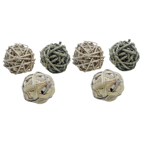 Ipetboom 6 STK Beißspielzeug für Hunde Hamster-Kauspielzeug Runde Kugel aus Rattan Hamster kauen Spielzeuge Runde Kugel aus geflochtenem Rattan gewebter runder Ball Haustier Kauball Ipetboom 6 STK Beißspielzeug für Hunde Hamster-Kauspielzeug Runde Kugel aus Rattan Hamster kauen Spielzeuge Runde Kugel aus geflochtenem Rattan gewebter runder Ball Haustier Kauball von Ipetboom