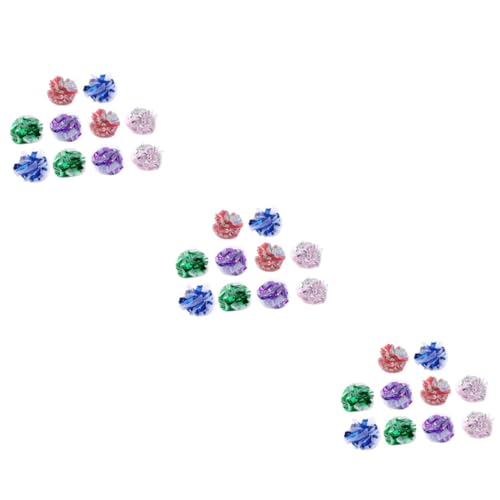 Ipetboom 60 STK Katzenring Papierball Spitzenball lustiges Katzenspielzeug leichtes Katzenspielzeug Spielzeuge Crinkle-Bälle für Katzen Knisterbälle für Katze singen Spielzeugball Plastik von Ipetboom