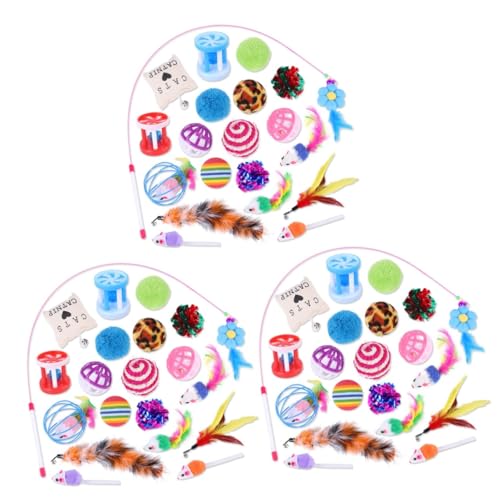 Ipetboom 60-Teiliges Set Katzenspielzeug-Set Zubehör für Katzenspielzeug Katzenspielzeugball Spielzeuge Glockenballspielzeug für Haustier Spielzeug zum Necken von Katzen Ipetboom 60-Teiliges Set Katzenspielzeug-Set Zubehör für Katzenspielzeug Katzenspielzeugball Spielzeuge Glockenballspielzeug für Haustier Spielzeug zum Necken von Katzen von Ipetboom