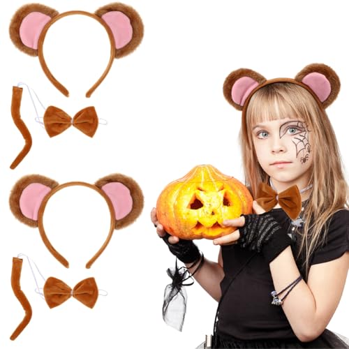 Ipetboom 2sätze Tierkostüm Affenohren Und Fliege Für Erwachsene Für Cosplay Karneval Und Mottopartys Und Bequem von Ipetboom