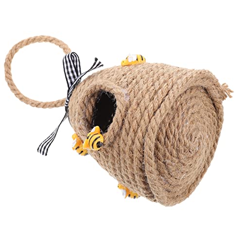 Ipetboom Bienenfest Hängedekoration Runde Honeycomb Deko für Balkon und Garten aus Hochwertigem Gewebtem Material für Haus und Garten Kreative Wandgestaltung von Ipetboom
