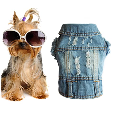 Ipetboom Hundejacke Hundeweste in Denim-Optik Haustierbekleidung Hundeweste Für Welpen Knopfverschluss Ipetboom Hundejacke Hundeweste in Denim-Optik Haustierbekleidung Hundeweste Für Welpen Knopfverschluss von Ipetboom