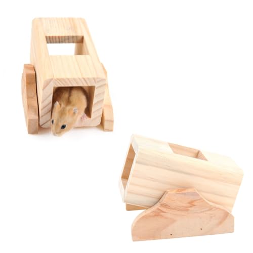 Ipetboom Haustier-Spielplatz-Spielzeug Holz-Hamster-wippkästen Mit Überspringeimer Sicheres Spielzeug Für Hamster Und Mäuse von Ipetboom