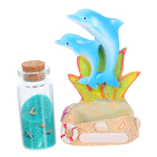 Ipetboom Delfin Skulptur mit Kleiner Sandflasche Treibflasche mit Kork Aquarium Ornament für Büro Schreibtisch Dekoration Einzigartiges Sanddesign Ipetboom Delfin Skulptur mit Kleiner Sandflasche Treibflasche mit Kork Aquarium Ornament für Büro Schreibtisch Dekoration Einzigartiges Sanddesign von Ipetboom