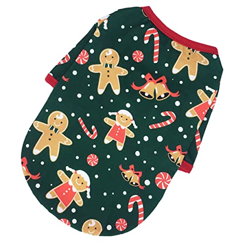 Ipetboom Design Haustierhemden - Hunde Bedruckt Entzückend Lieblich Lebkuchenhemden Katze Lustig Party Hundekleidung Atmungsaktive Kleidung Für Welpen - Weihnachtskostüm von Ipetboom