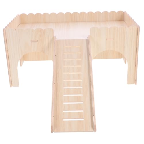 Ipetboom Luxus Holz Hamster Bett Rutsche Chinchilla Käfig Spielzeug Haustier Villa Holz Mini Schloss von Ipetboom