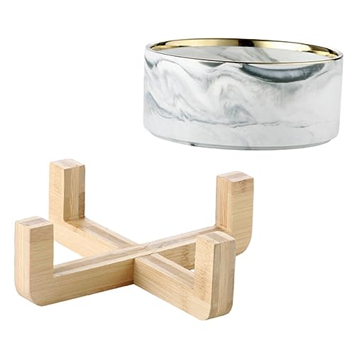 Ipetboom Erhöhter Futternapf für Katzen und Kleine Hunde Nordic Style Keramikschüssel mit Holzständer Marmoroptik Gesunde Fütterung Komfortable Esshaltung für Wasser und Futter Ipetboom Erhöhter Futternapf für Katzen und Kleine Hunde Nordic Style Keramikschüssel mit Holzständer Marmoroptik Gesunde Fütterung Komfortable Esshaltung für Wasser und Futter von Ipetboom