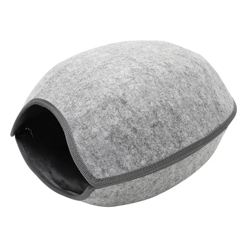 Fischmaulfilz-Katzenstreu haustierbett pet Bed Katzenhäuschen Zwinger Indoor-Welpenhaus Komfortables Katzenhaus abgeschlossen gefühlt Katzenbett Kätzchen Katzennest Filzstoff von Ipetboom