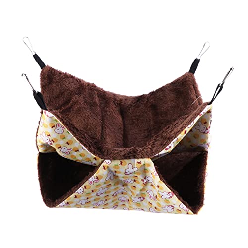 Ipetboom Warmes Eichhörnchen-hängematten-haustierbett Doppellagig Kleintier-hängematte Gemütlicher Schlafsack Für Hamster Und Katzen 20 X 20 cm Gelb von Ipetboom