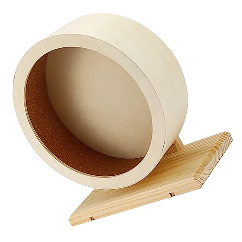 Ipetboom Hamster-laufrad Aus Holz Übungsspielzeug Geräuschloses Hamsterrad Für Meerschweinchen von Ipetboom