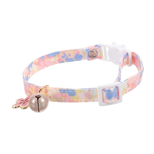 Ipetboom Katzenhalsband Mit Floralem Glockenanhänger Süßes Katzenhalsband Für Hunde Und Kätzchen Verstellbares Haustierhalsband Sicherheitsschnalle Leicht Und Dekorativ von Ipetboom