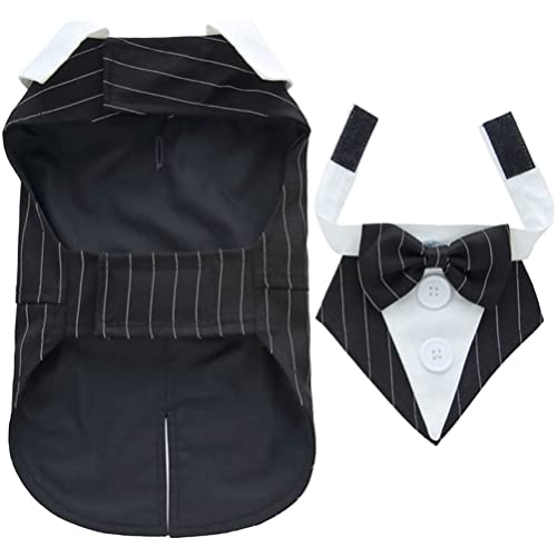 Ipetboom Hund Formell Smoking Anzug Hundekostüm Hochzeitsfeier Outfit mit Abnehmbarem Kragen Hundekleidung Fliege Hemd Und Bandana Set zum Verkleiden Cosplay Weihnachten Halloween Ipetboom Hund Formell Smoking Anzug Hundekostüm Hochzeitsfeier Outfit mit Abnehmbarem Kragen Hundekleidung Fliege Hemd Und Bandana Set zum Verkleiden Cosplay Weihnachten Halloween von Ipetboom