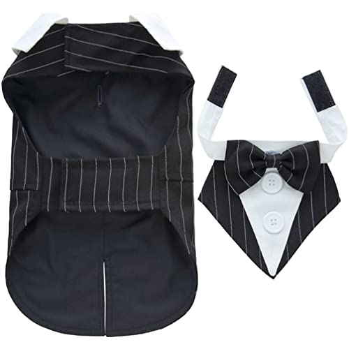 Ipetboom Hund Formell Smoking Anzug Hundekostüm Hochzeitsfeier Outfit mit Abnehmbarem Kragen Hundekleidung Fliege Hemd Und Bandana Set zum Verkleiden Cosplay Weihnachten Halloween Ipetboom Hund Formell Smoking Anzug Hundekostüm Hochzeitsfeier Outfit mit Abnehmbarem Kragen Hundekleidung Fliege Hemd Und Bandana Set zum Verkleiden Cosplay Weihnachten Halloween von Ipetboom