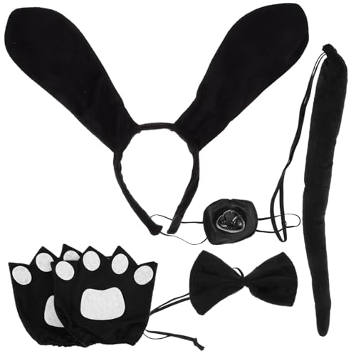 Ipetboom Hundekostüm mit Verstellbarem Ohr Haarreif Gepunkteter Nasenmaske und Fliege für Damen Hautfreundliches Stoffmaterial für Halloween und Kostümpartys Ipetboom Hundekostüm mit Verstellbarem Ohr Haarreif Gepunkteter Nasenmaske und Fliege für Damen Hautfreundliches Stoffmaterial für Halloween und Kostümpartys von Ipetboom