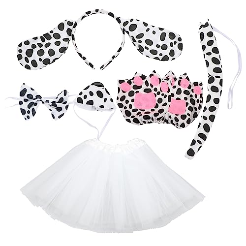 Ipetboom Hundewelpenohr-Stirnband Künstlicher Nase Tutu-Rock Und Handschuhen Für Tier-Halloween-Cosplay Und Partys Leichtes Und Filigranes Design Aus Stoffmaterialien von Ipetboom
